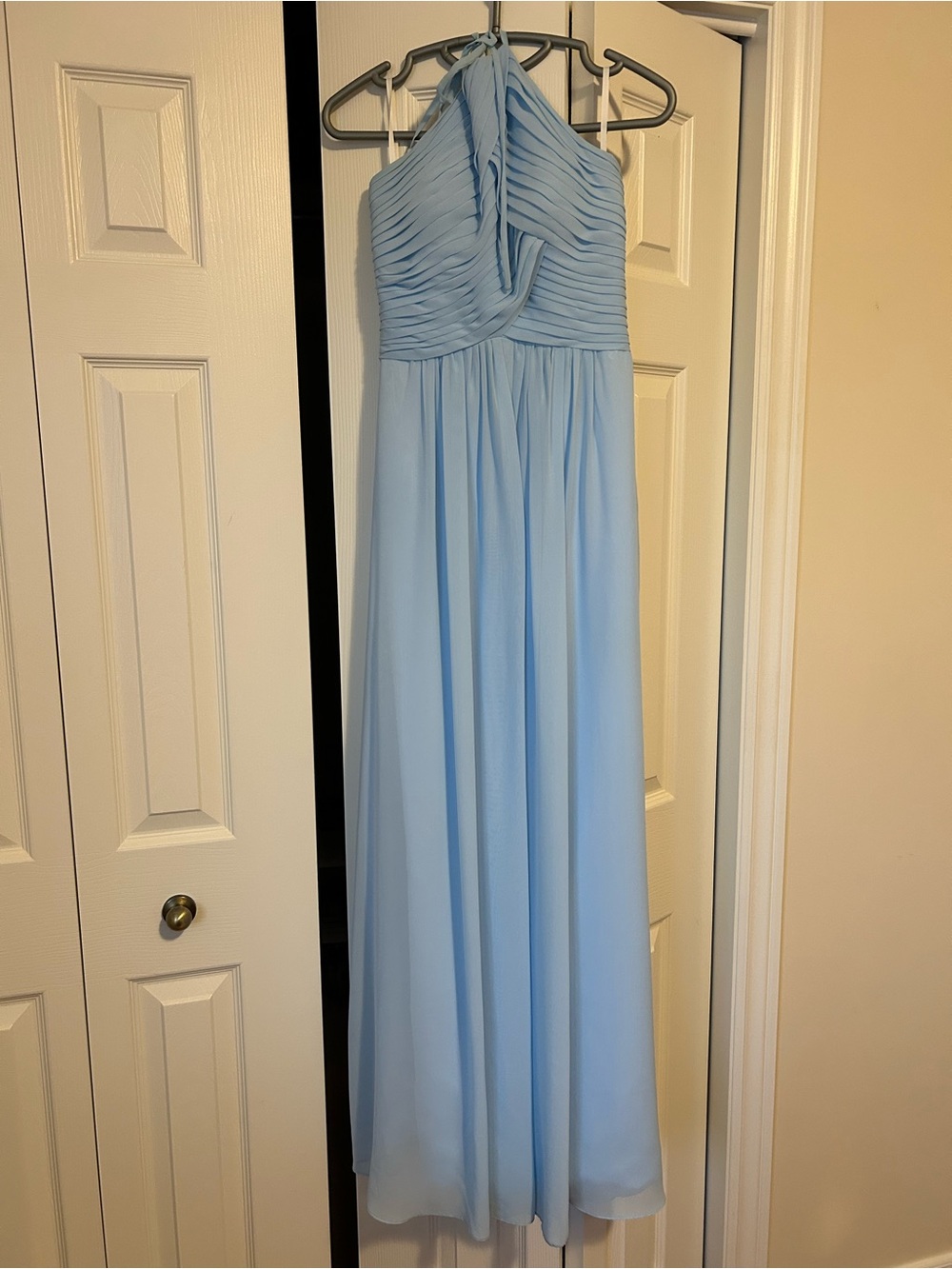 Light Blue Halter Evening Dress - Picture 2 of 3